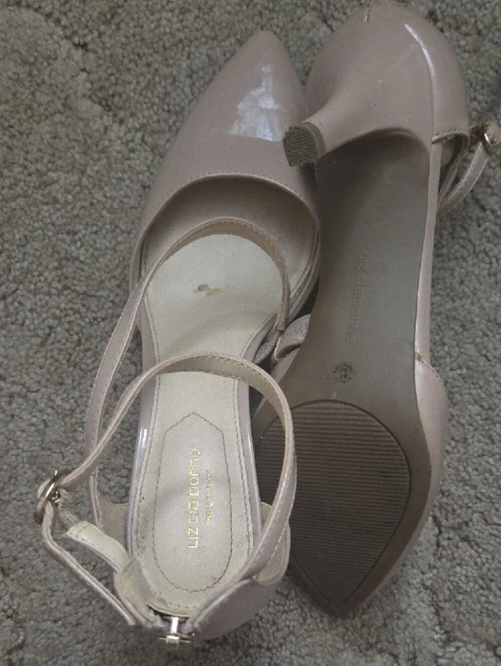 Liz Claiborne Nude Blush Pointed Toe Ankle-Strap Heels